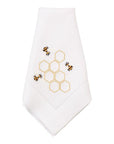 White Linen Napkin with Bee designs