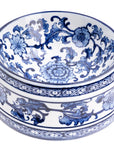 Blue Chinoiserie Large Dog Bowl on a white background