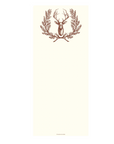 Stylized logo of a deer in a wreath on a gradient background