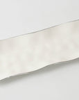 White ceramic tray with silver accents and silver Longhorn details