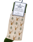 Pack of socks with deer design on a white background