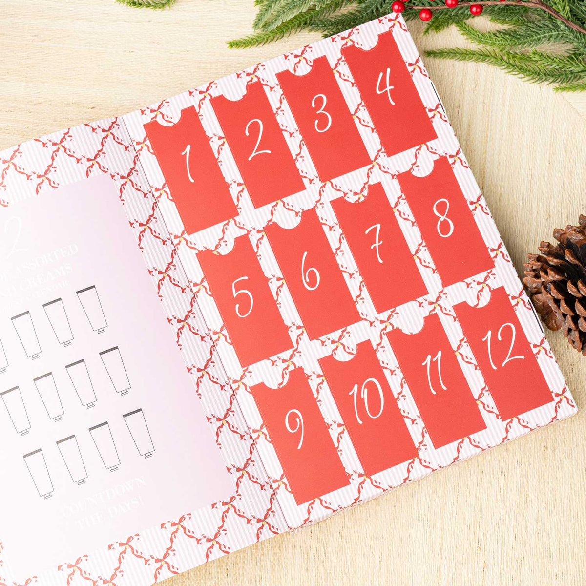 Peppermint Toile 12 Day Hand Cream Advent Calendar