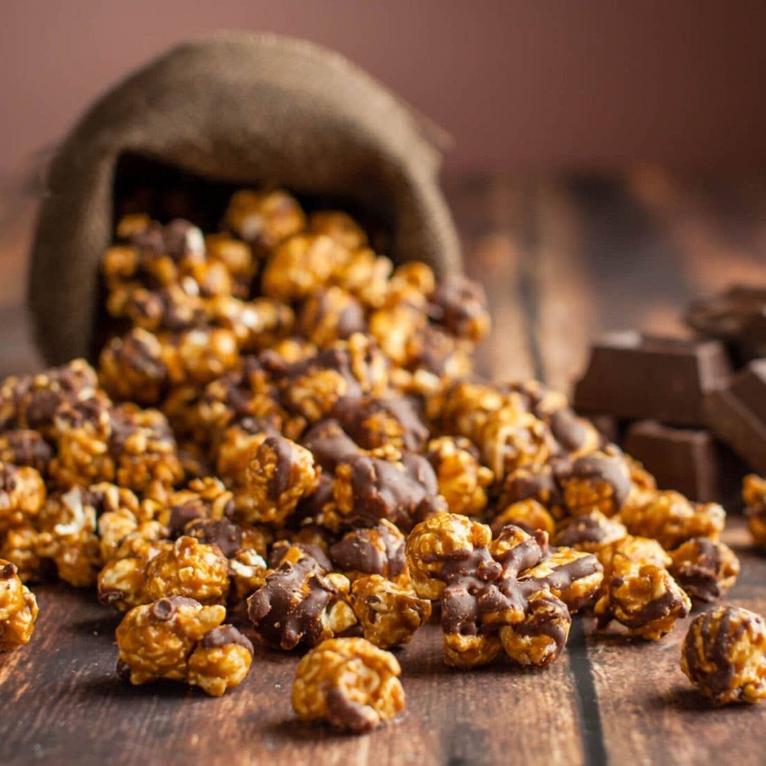 Caramel Chocolate Drizzle Gourmet Popcorn