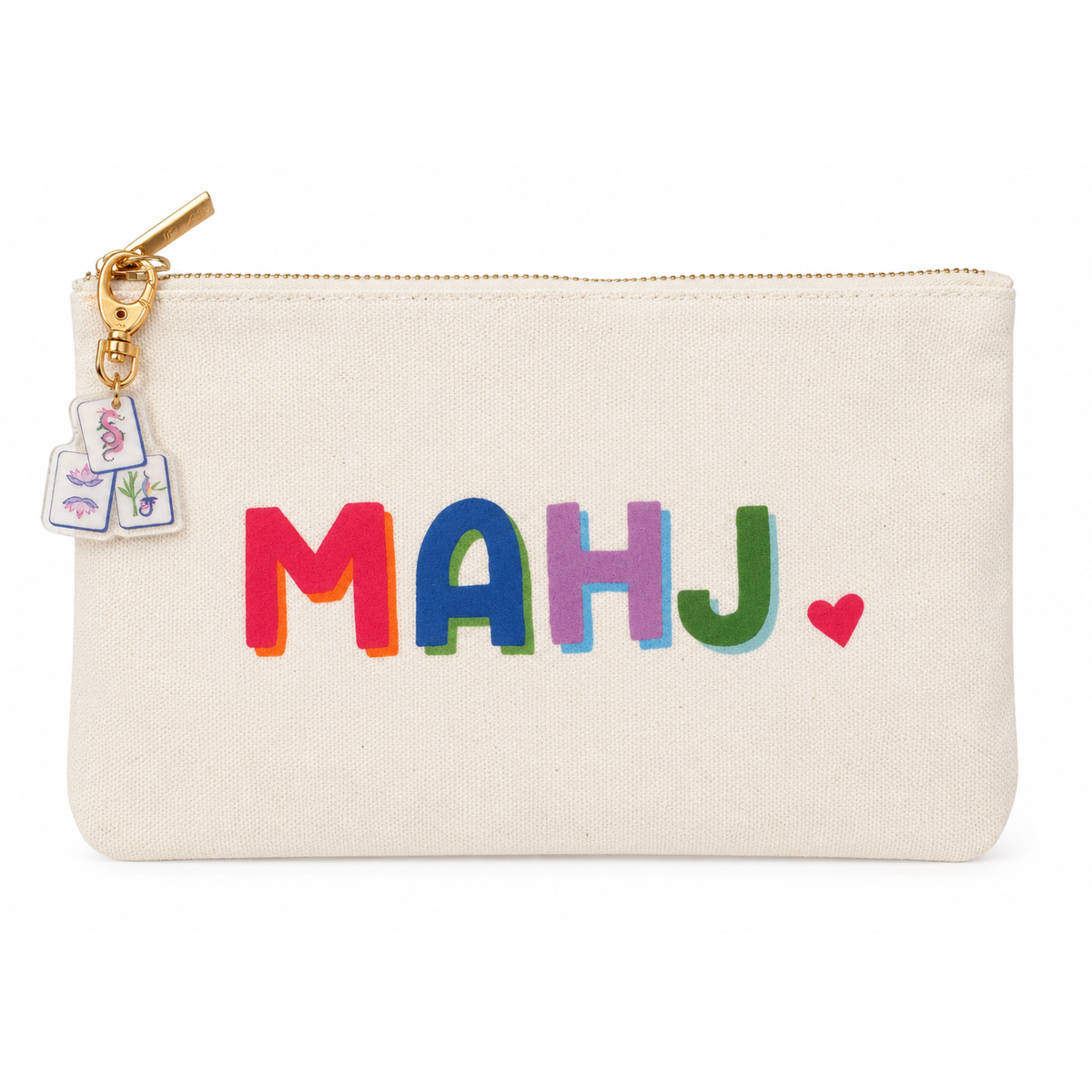 Canvas Mahjong Bag with Tile Charm