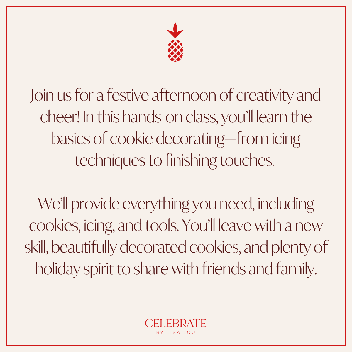Christmas Cookie Decorating Class | Dec. 8