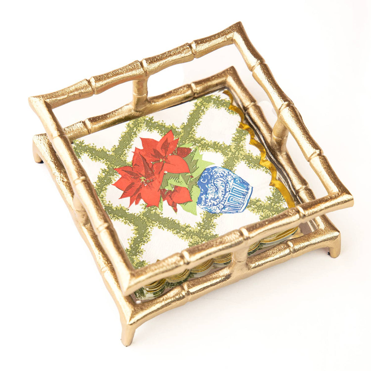 Poinsettias Paper Beverage Napkins