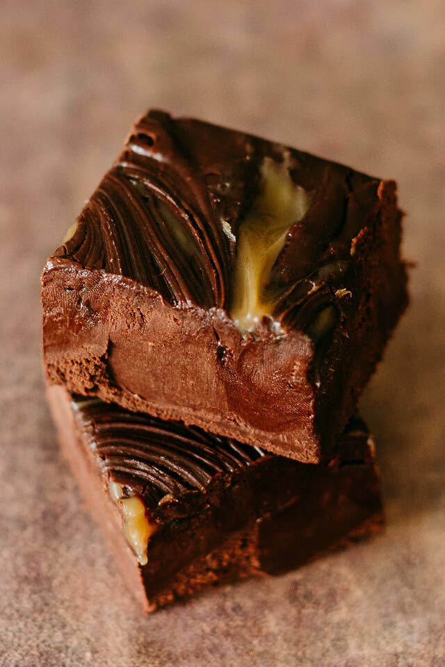 Dark Chocolate Sea Salt Caramel Fudge