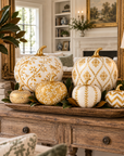 Gold Bird & Vine Pumpkin