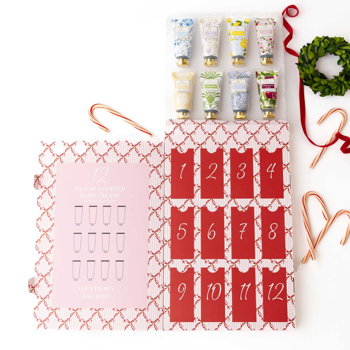 Peppermint Toile 12 Day Hand Cream Advent Calendar