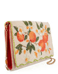 Sun Kissed Orange Fruit Beaded Crossbody Handbag