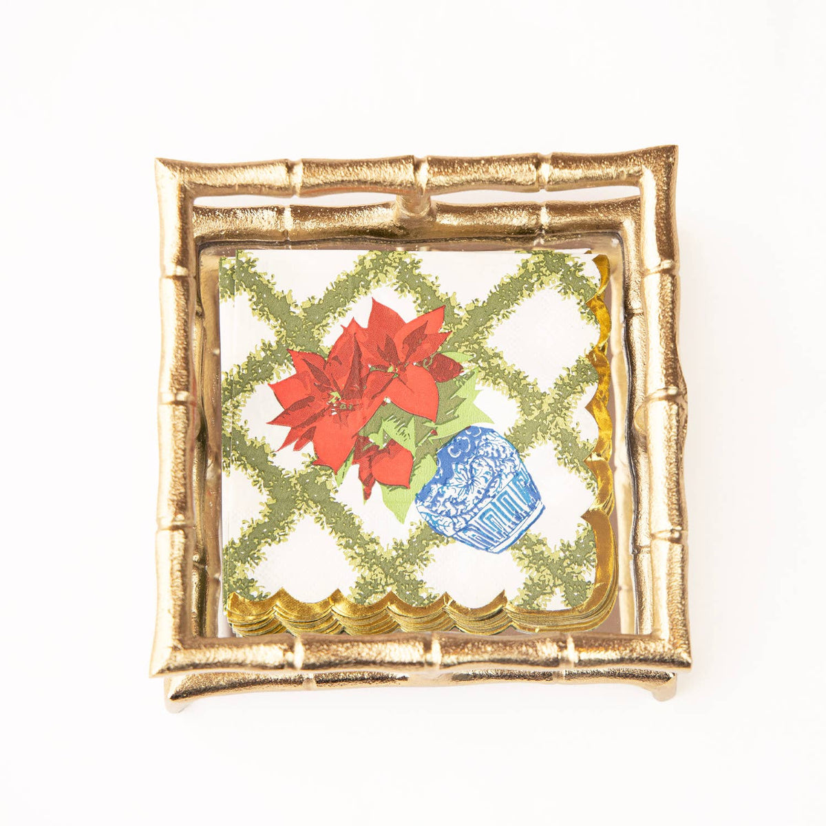 Poinsettias Paper Beverage Napkins