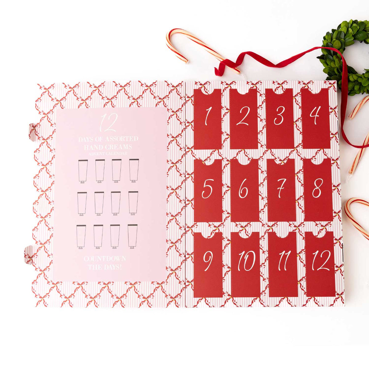 Peppermint Toile 12 Day Hand Cream Advent Calendar