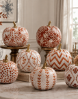 Rusty Red Bird & Vine Pumpkin