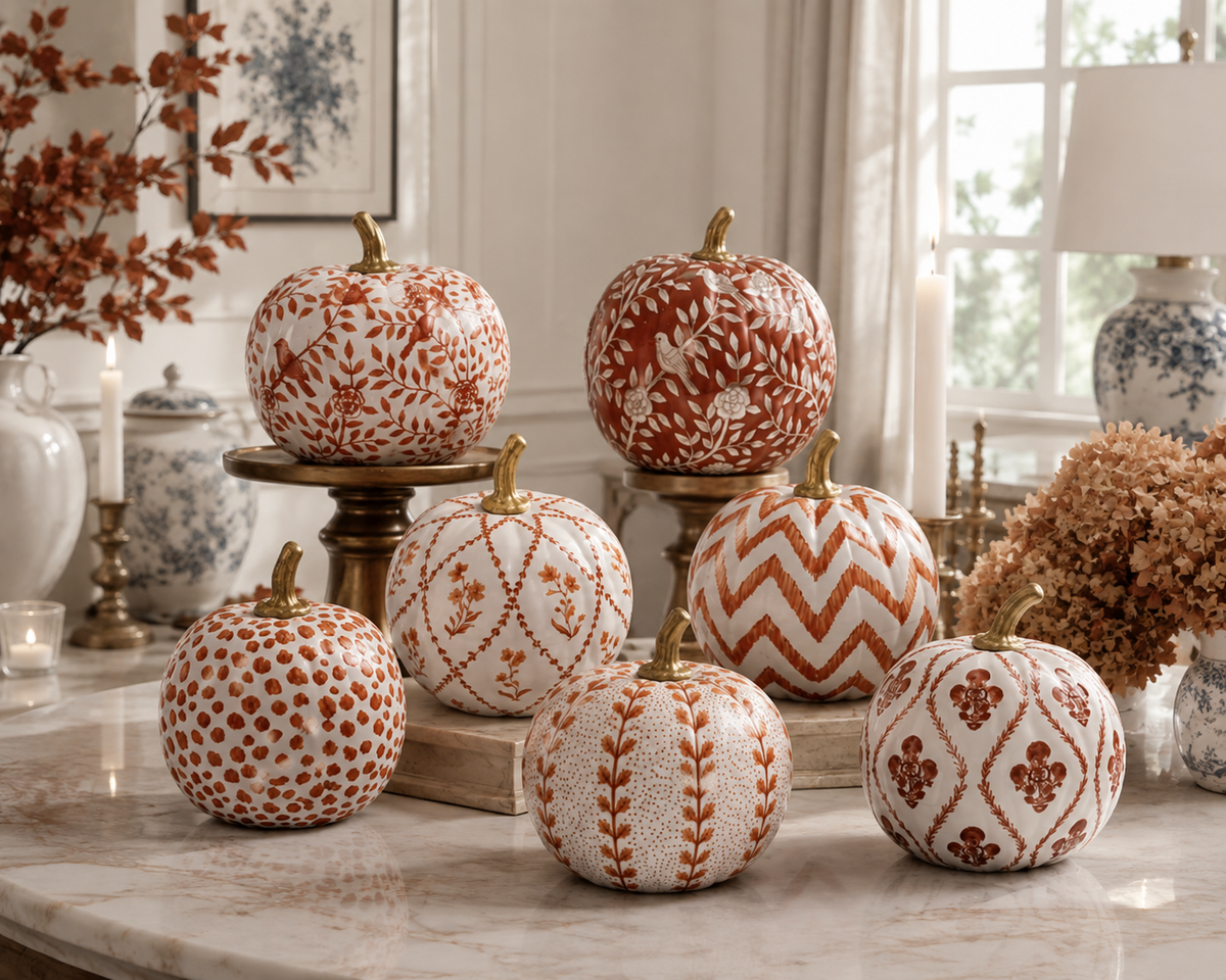 Rusty Red Dotted Pumpkin