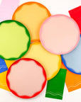Pink Color Block Dinner Paper Plates