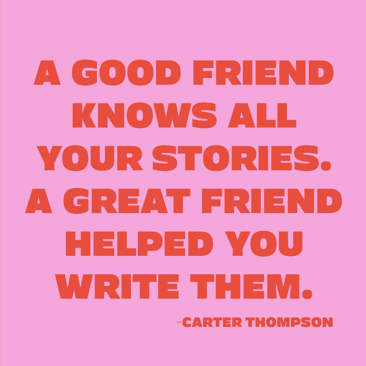 Motivational quote by Carter Thompson on a pink background cocktail napkin