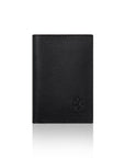Black leather passport on a white background