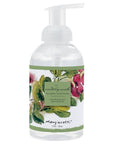 Mangiacotti foaming hand wash bottle with floral design on a white background
