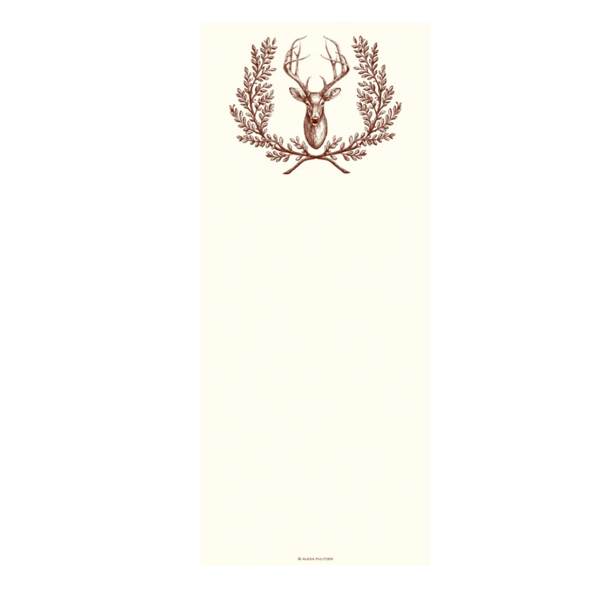 Stylized logo of a deer in a wreath on a gradient background