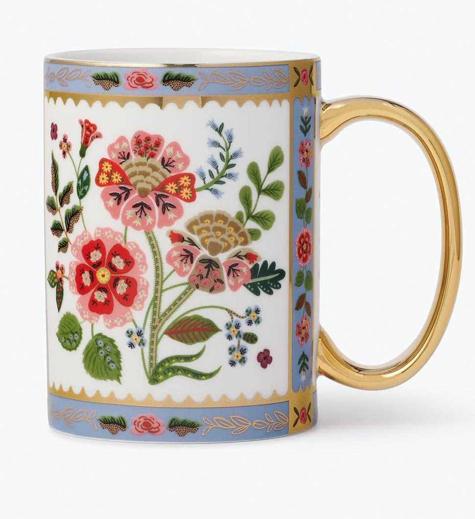Mug with floral design on a white background
