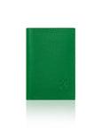 Green leather Green leather passport cover on a white background