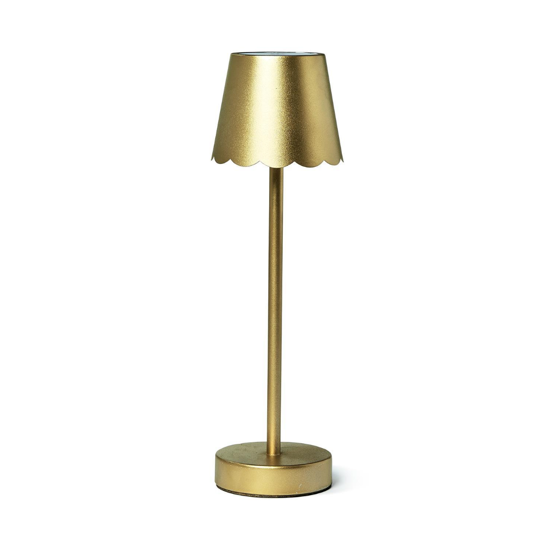 Scalloped edge gold table lamp