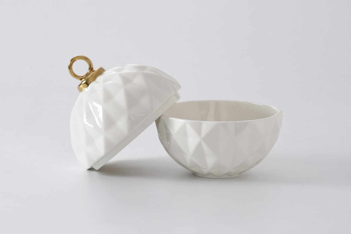 Cream and gold accented Ornament bowl