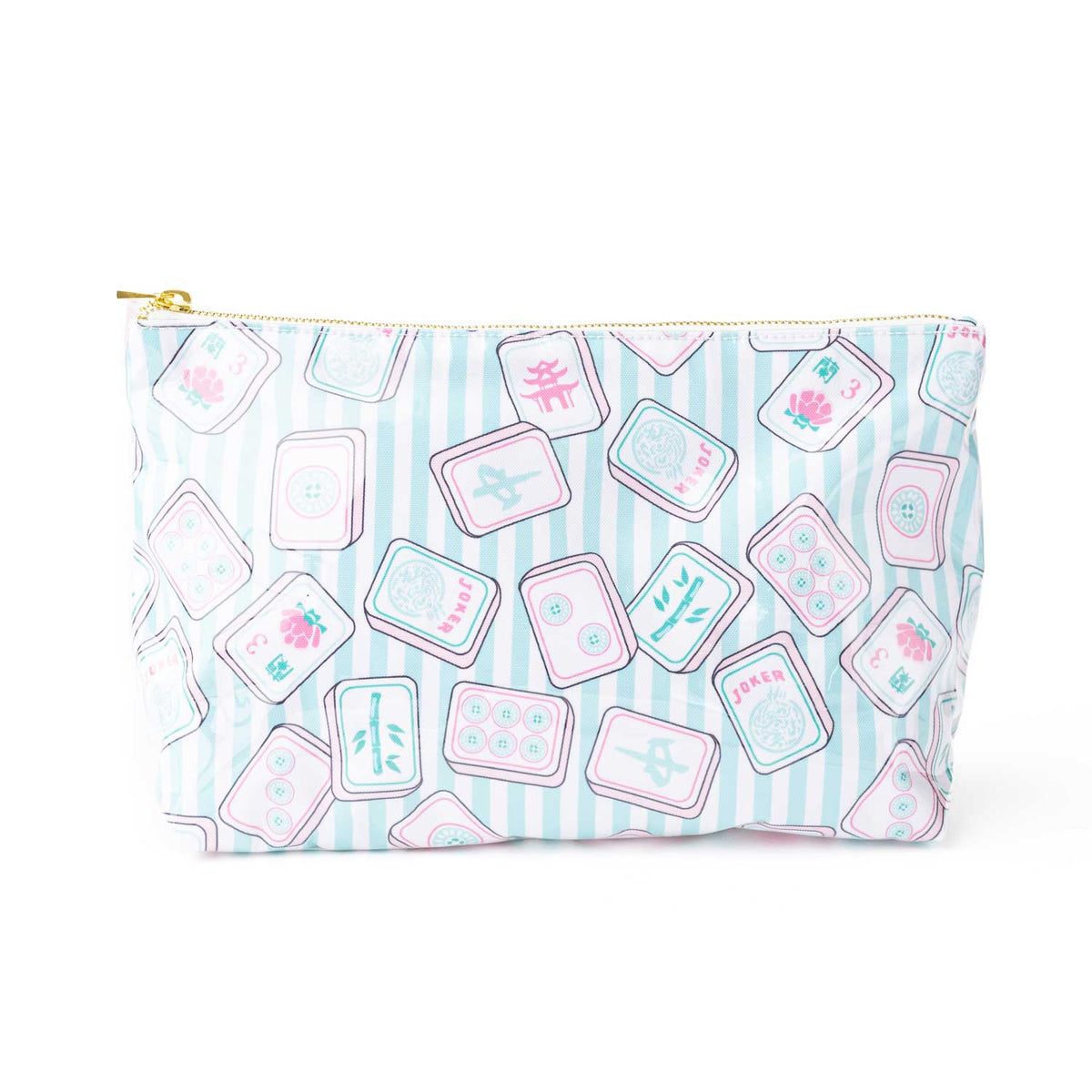 Pouch with card design pattern on a white background