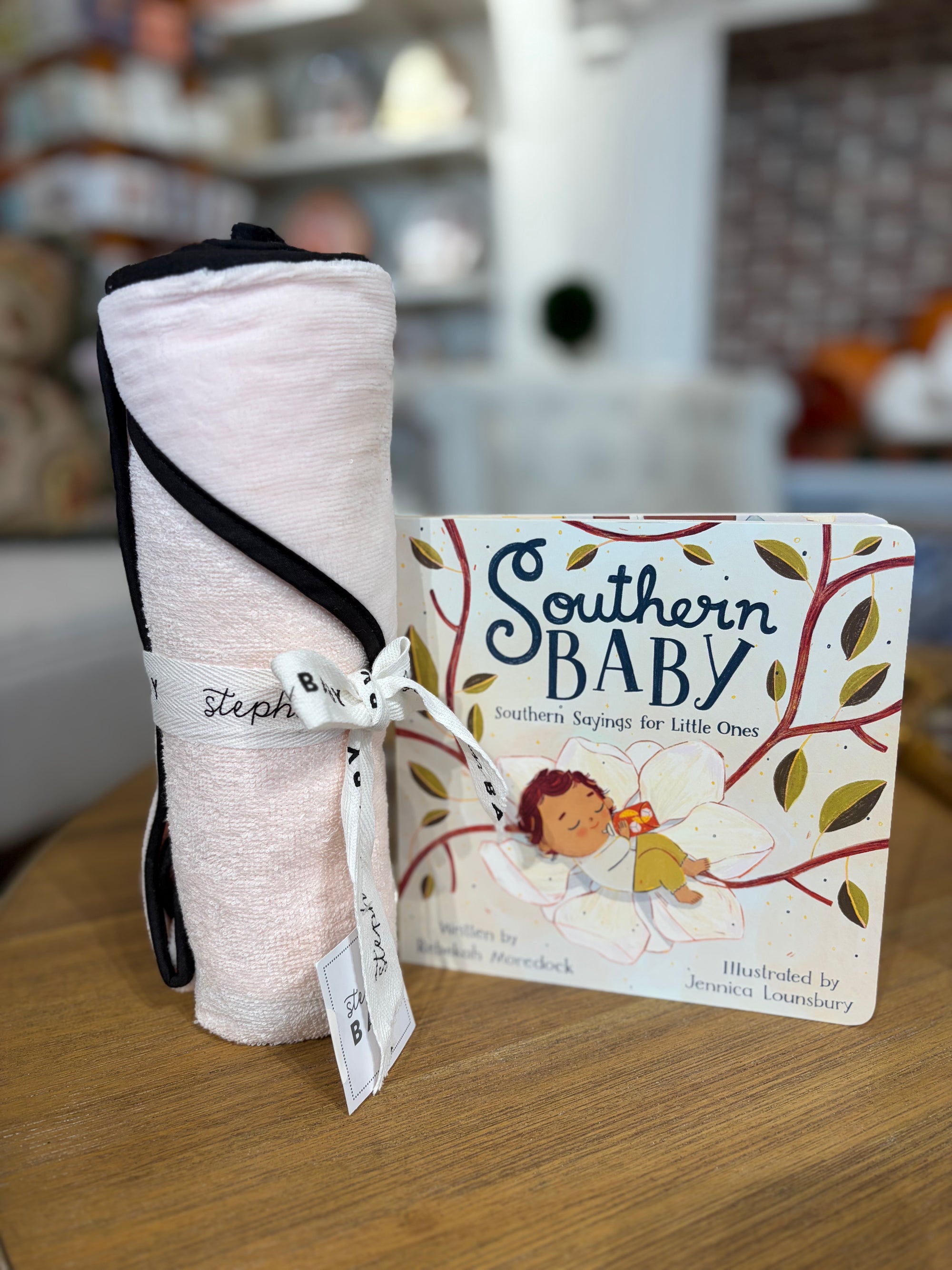 Baby towel and Southern Baby book