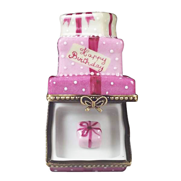 Pink Birthday Cake with Present Box
