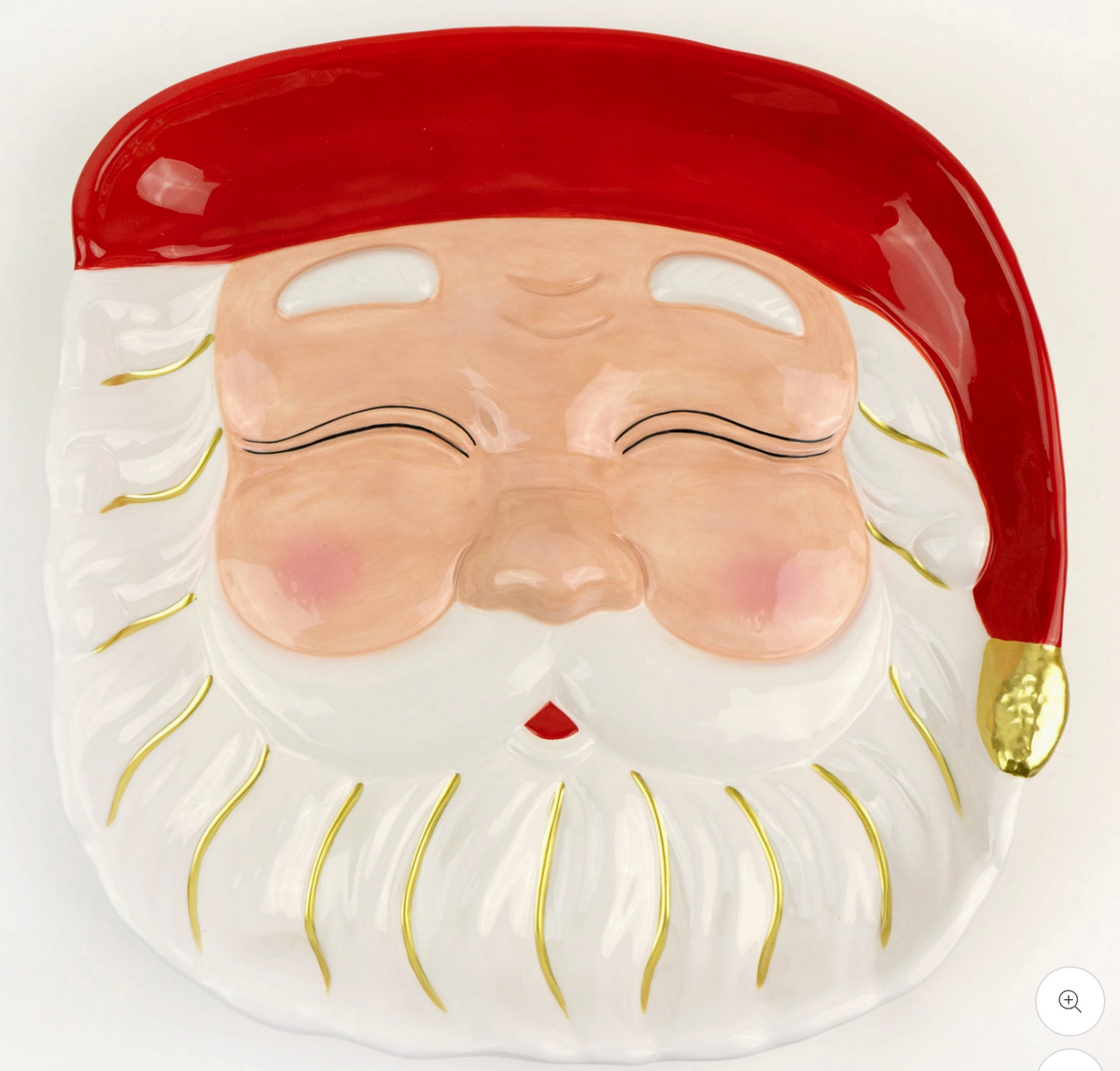 Red Santa Ceramic Platter