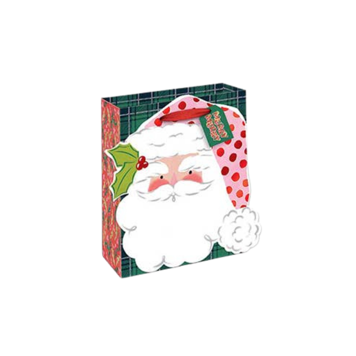 Gift bag with Santa Claus design on a white background