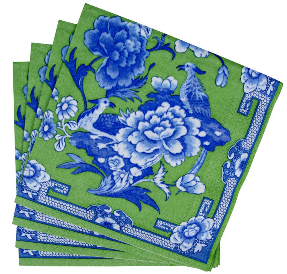 Green and Blue Chinoiserie Dinner Napkins