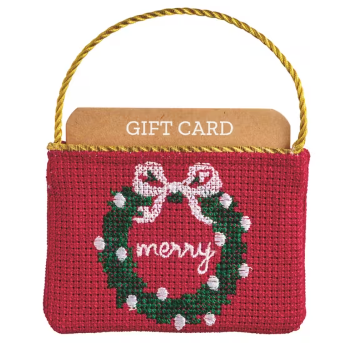 Holiday Needlepoint Gift Card Holder