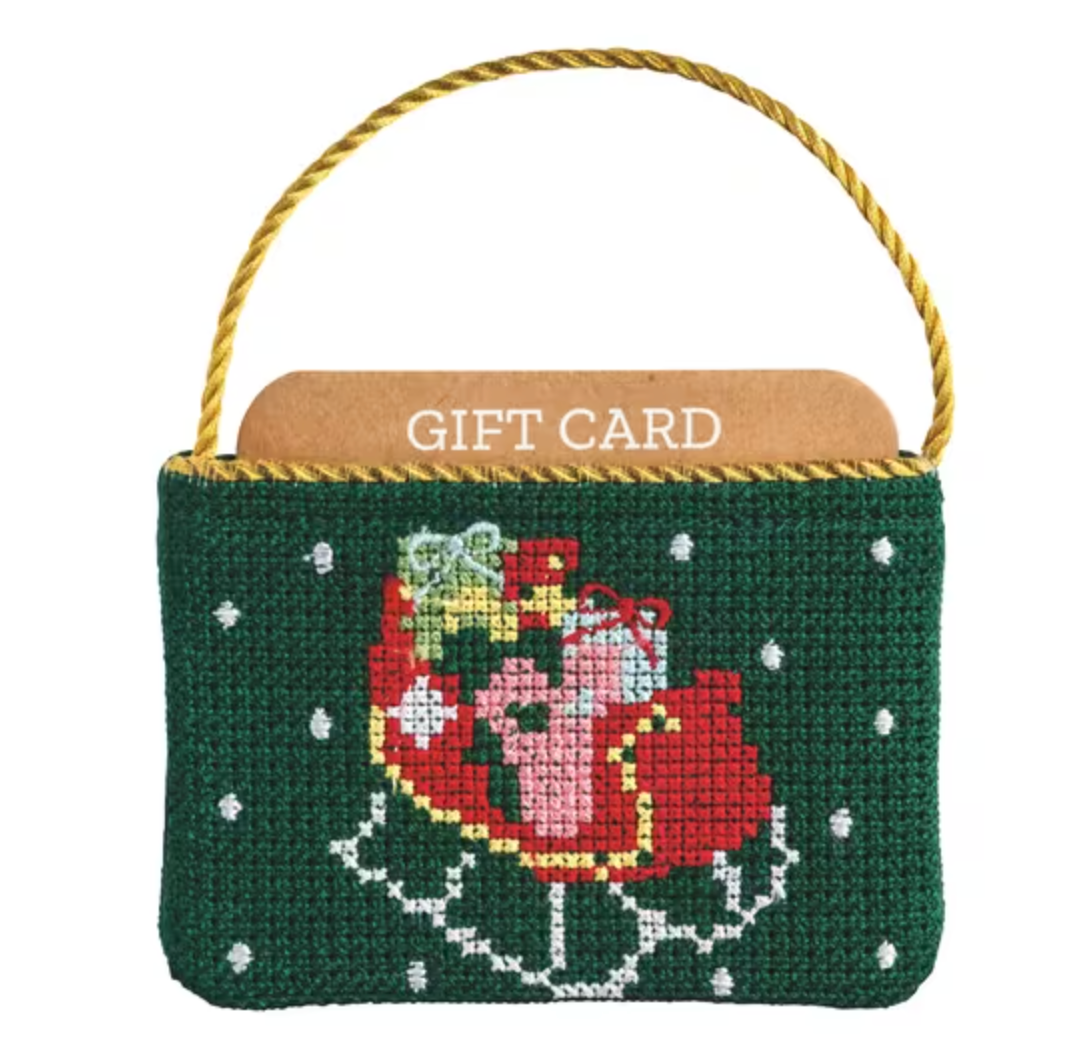 Holiday Needlepoint Gift Card Holder