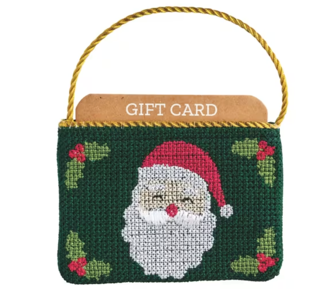 Holiday Needlepoint Gift Card Holder