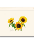 Greeting card with sunflower illustration on a white background