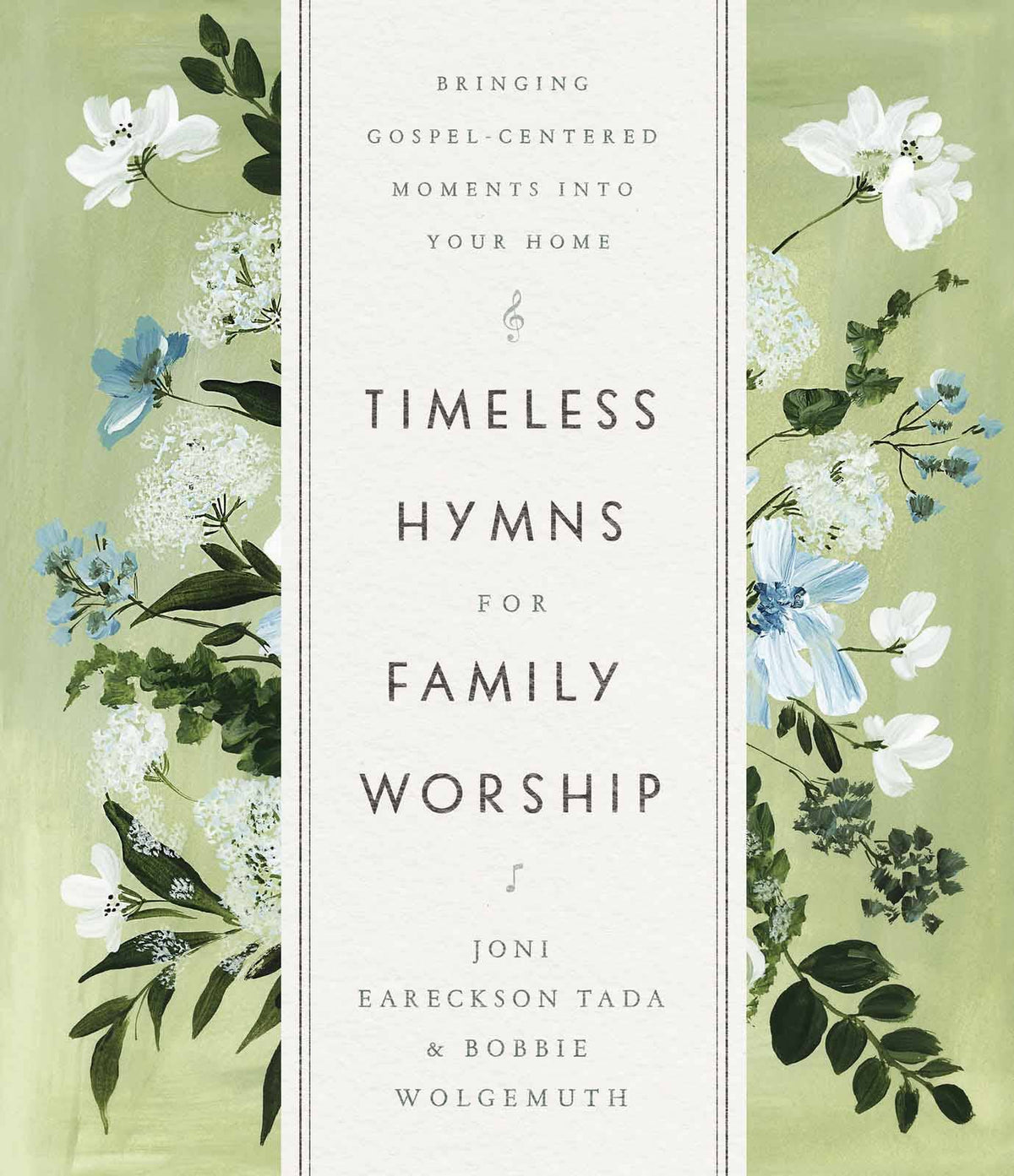 Cover of the book 'Timeless Hymns for Family Worship' featuring floral illustrations and the title text.