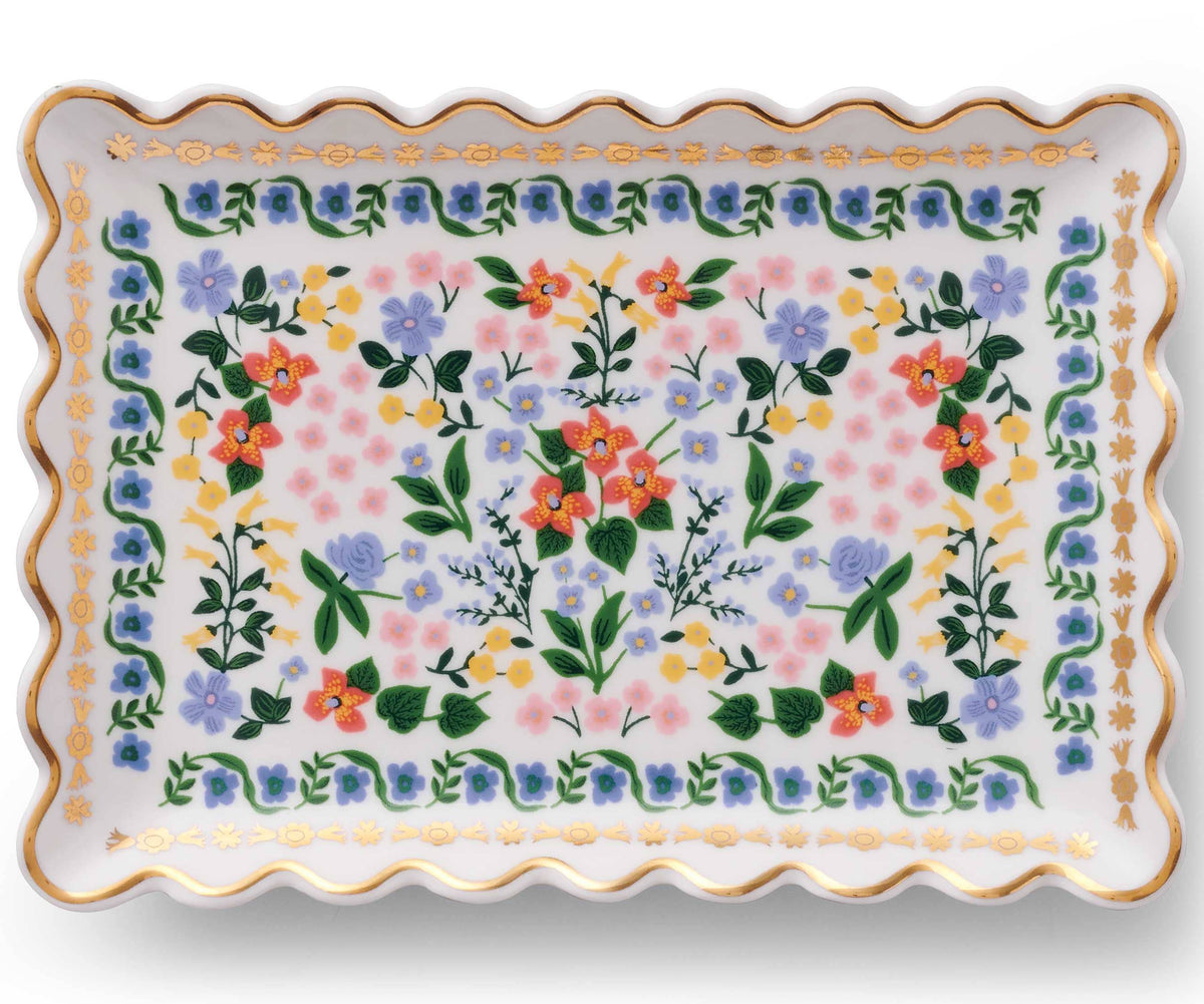 Decorative plate with floral pattern on a white background