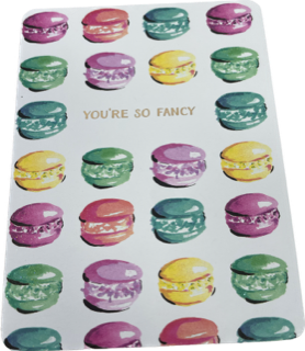 Card with colorful macaron design and 'You're so fancy' text