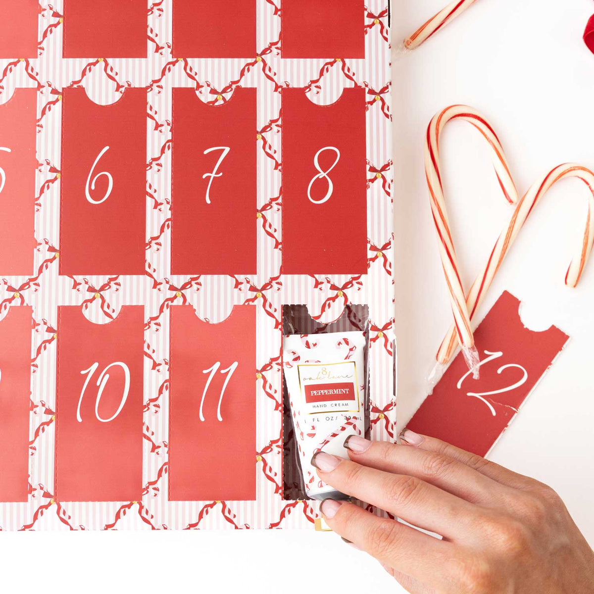 Peppermint Toile 12 Day Hand Cream Advent Calendar