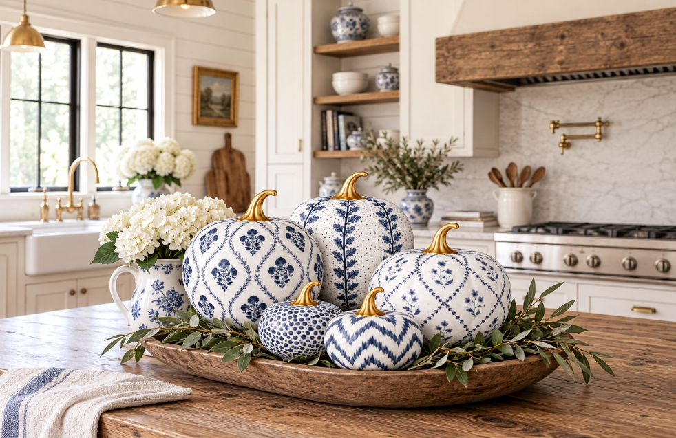 Navy Chevron Pumpkin