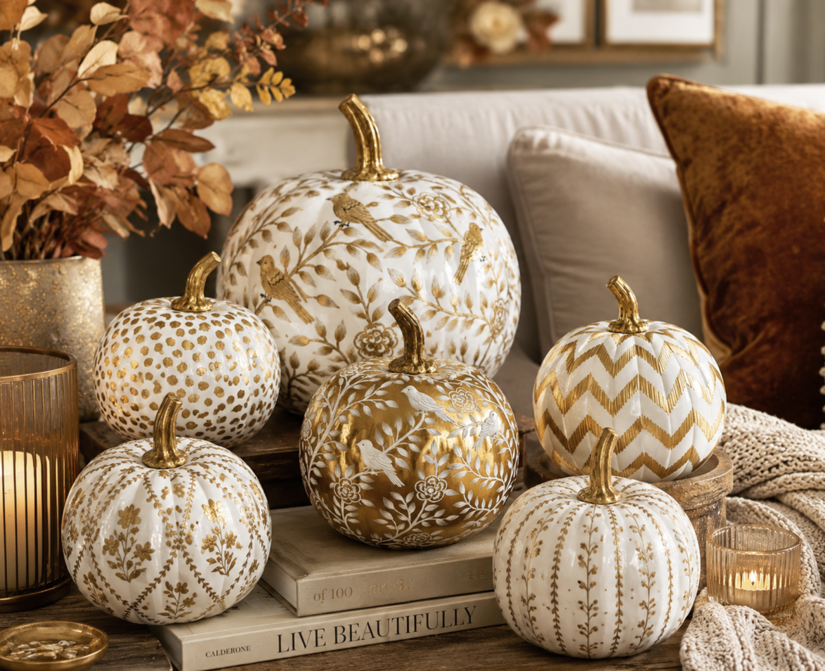 Gold Garden Trellis Pumpkin