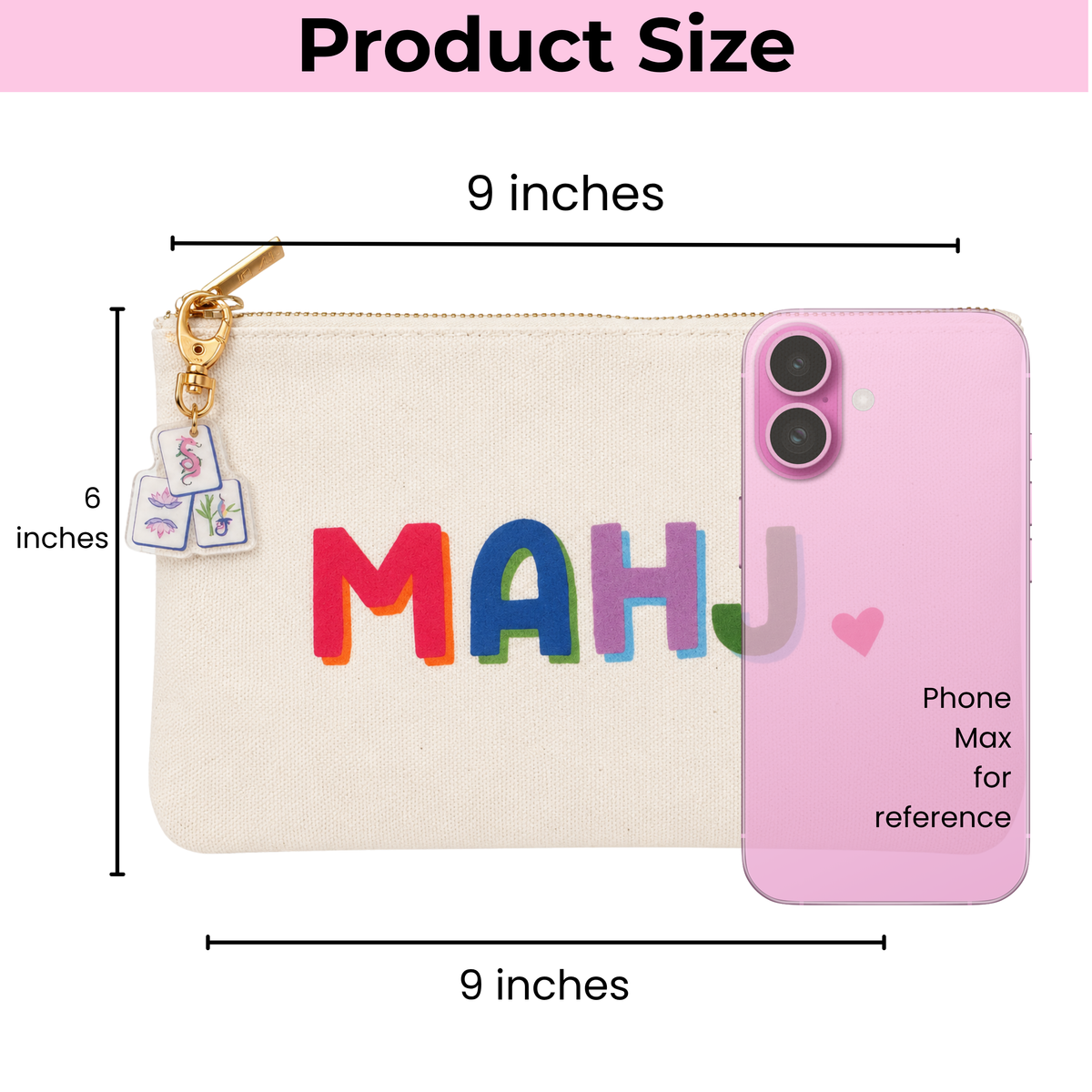 Canvas Mahjong Bag with Tile Charm