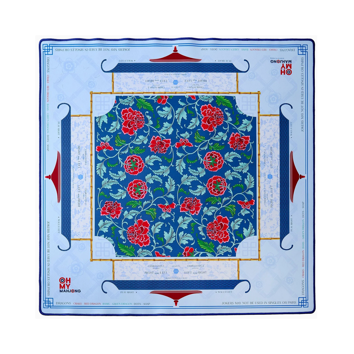 Design template with floral pattern on a blue background