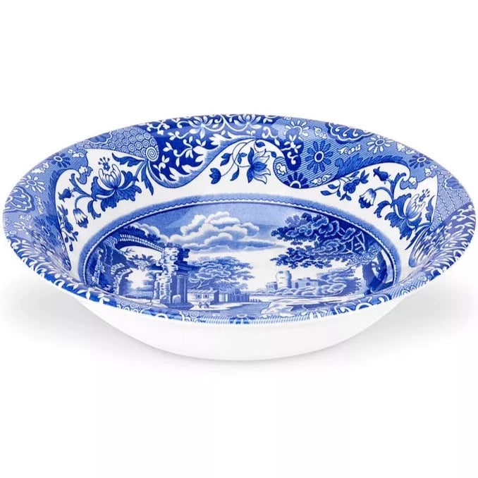 Blue Italian Ascot Cereal Bowl on a white background