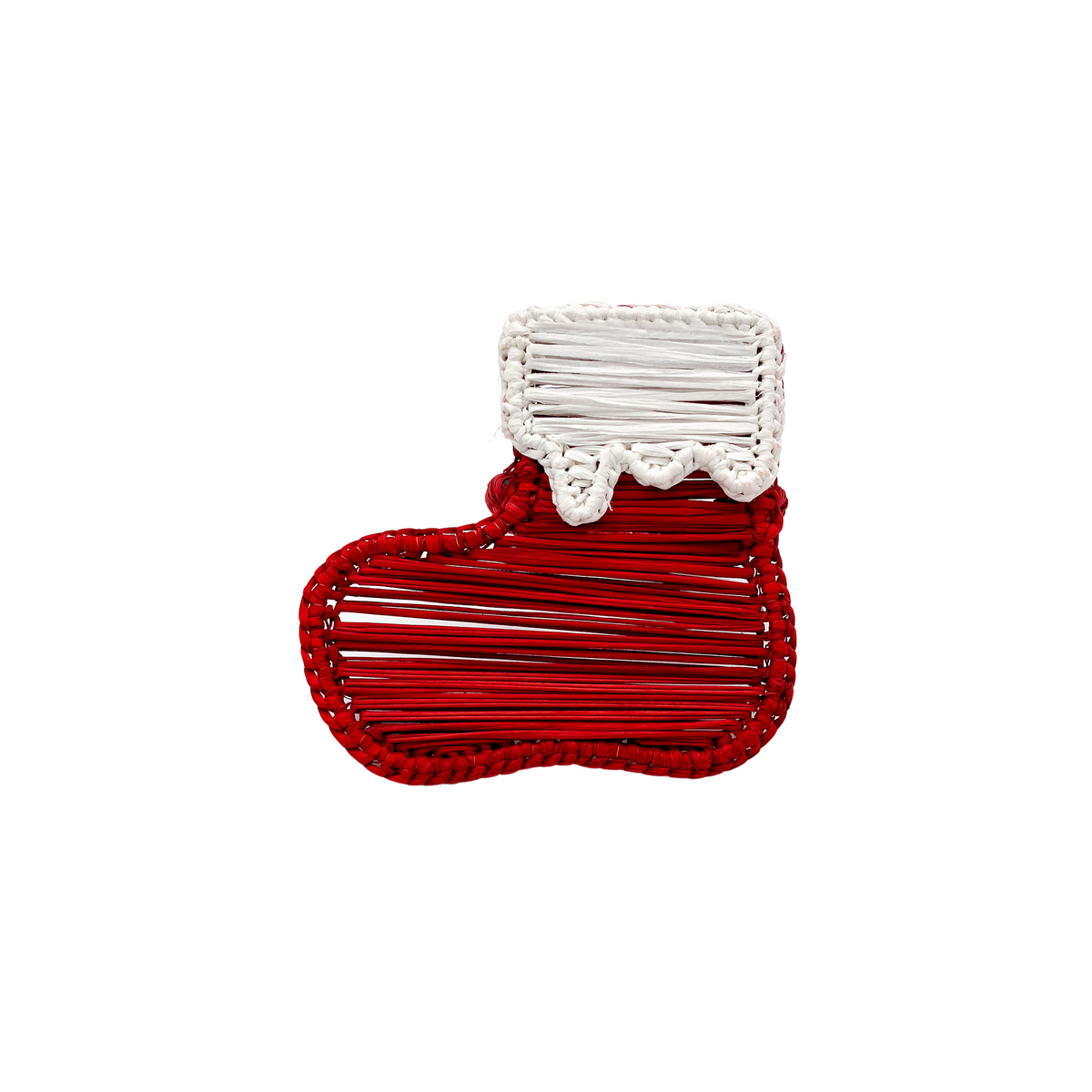 Red and White stocking napkin ring
